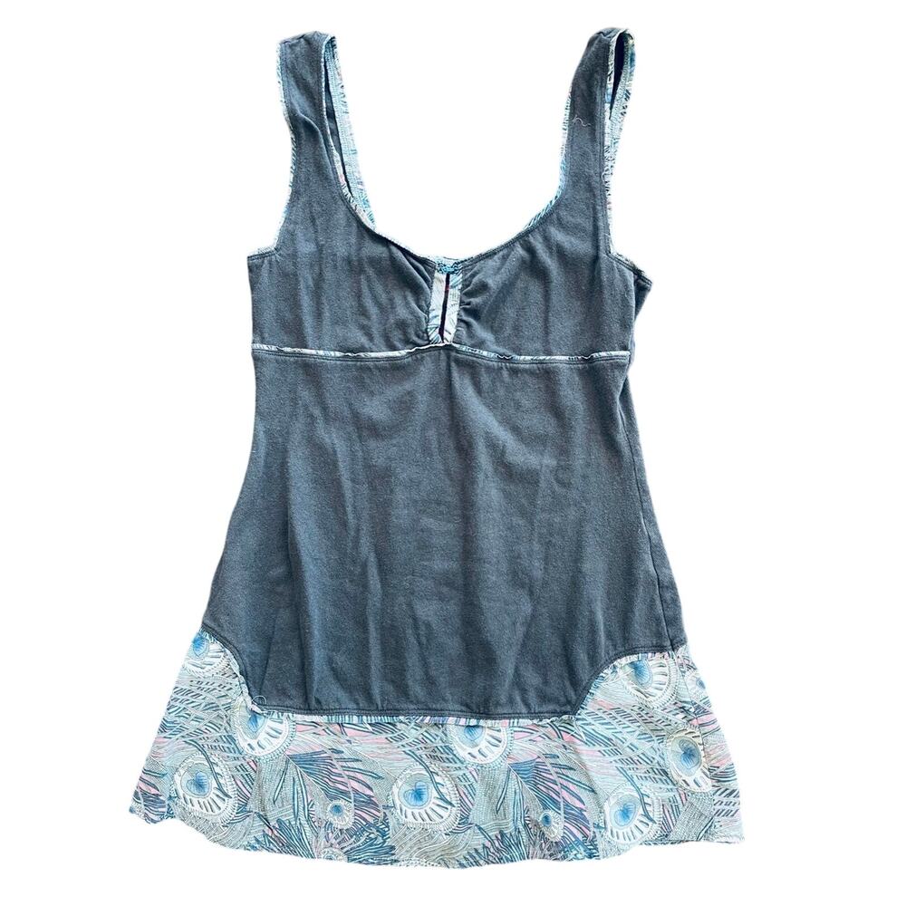 FREE PEOPLE Longline Grey Cotton Tank Top (S)
